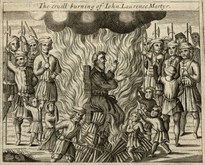 殉道者约翰-劳伦斯被残酷烧死（雕刻） 作者 英语学校