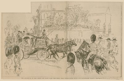 1896年7月23日，威尔士亲王与Marlborough House的新娘离开白金汉宫 作者 英语学校
