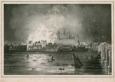 1834年10月16日议会大厦被火烧毁 作者 英语学校