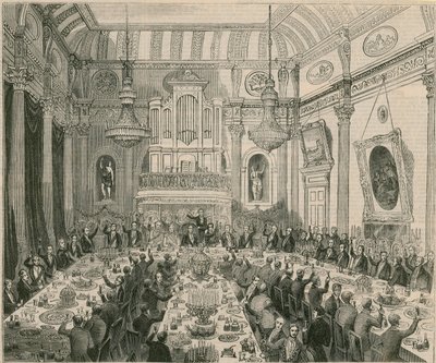 1844年，东印度公司，伦敦酒馆给哈里钦爵士的晚餐 作者 英语学校