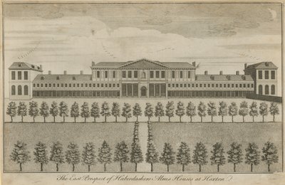 Haberdashers Alms Houses的东部前景 作者 英语学校