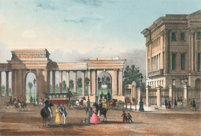 从皮卡迪利出发前往海德公园，西翼的Apsley House 作者 英语学校