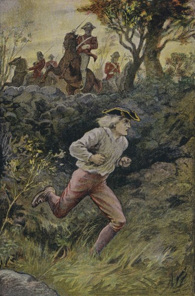 Harvey Birch的逃脱：来自The Spy的插图，作者是James Fenimore Cooper 作者 英语学校