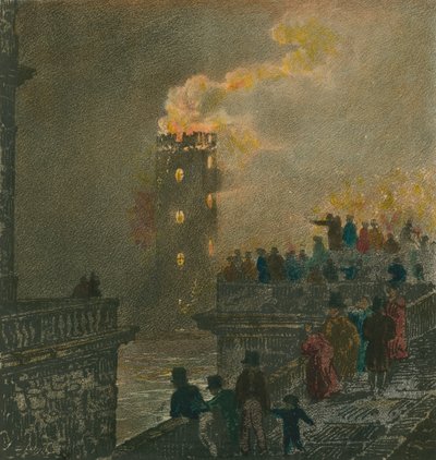 1826年1月5日滑铁卢桥的火灾 作者 英语学校
