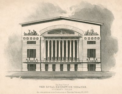 皇家不伦瑞克剧院，Goodmans Fields，伦敦的正面图 作者 英语学校