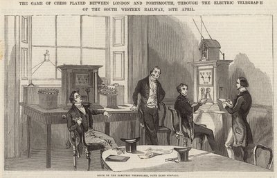 国际象棋比赛通过电报在伦敦和朴茨茅斯之间进行 作者 英语学校