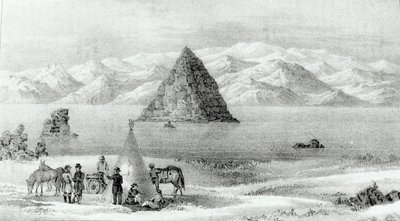 1844年1月在金字塔湖的榴弹炮，从1842年探索洛矶山脉的探险报告到1843年至1843年由约翰·C·弗里蒙特发往俄勒冈州和北卡罗来纳州，于1845年出版（点燃 作者 英语学校