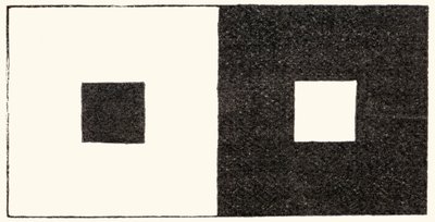 The irradiation illusion of visual perception in which a light area of the visual field looks larger than an otherwise identical dark area. Staring at this image causes a scattering of light inside the eye and has the effect of enlarging the image of a lig 作者 英语学校