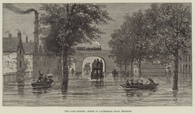 晚洪水，卡弗森路场景，雷丁（版画） 作者 英语学校