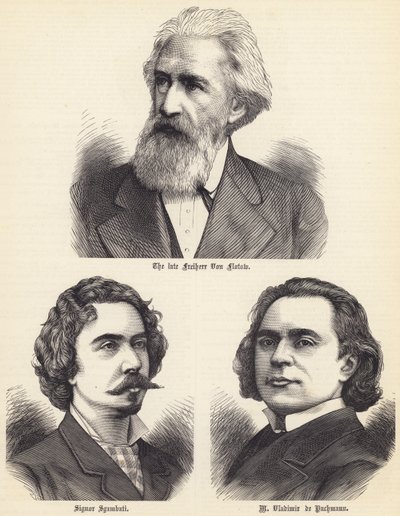已故Freiherr Von Flotow, Signor Sgambati, M Vladimir de Pachmann（雕刻）。 作者 英语学校