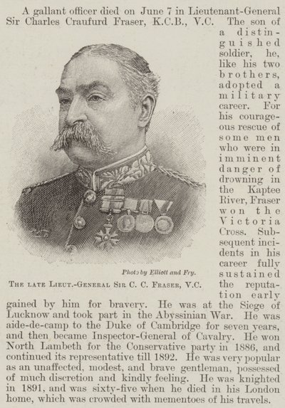 已故中将 C C Fraser 爵士，VC（雕刻） 作者 英语学校
