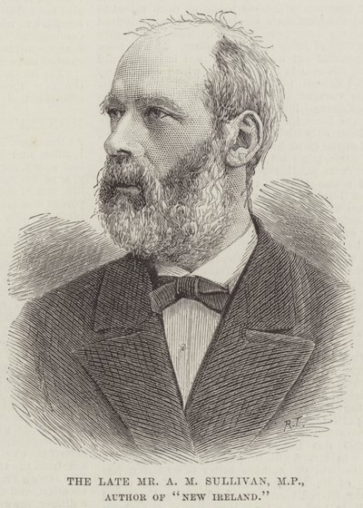 已故的 A M Sullivan 先生，国会议员，《新爱尔兰》的作者（版画） 作者 英语学校
