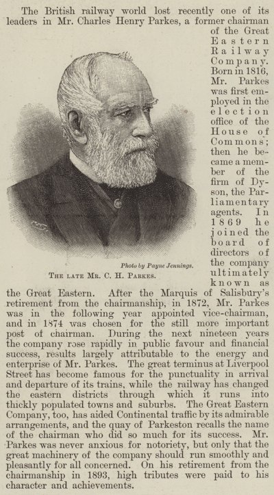 已故的 C H Parkes 先生（版画） 作者 英语学校