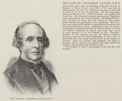 The late Mr Frederick Tayler, RWS (engraving) 作者 英语学校