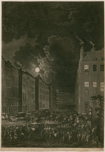 照明之夜，1802年4月29日;伦敦波特曼广场 作者 英语学校