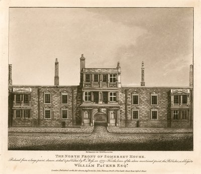 伦敦The Strand的Somerset House北面，以1777年W. Moss绘制的版画为基础 作者 英语学校