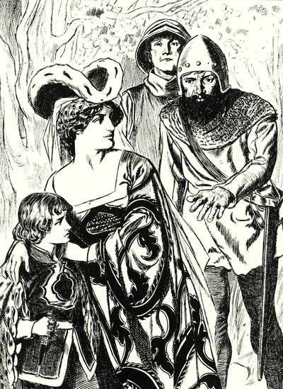 强盗发现了玛格丽特王后和王子（石版画） 作者 英语学校