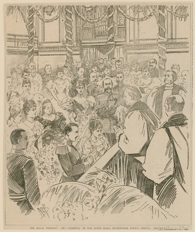 皇家婚礼，祭坛铁路仪式，白金汉宫教堂，1896年7月23日 作者 英语学校