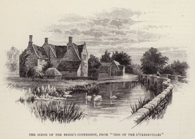 The scene of the brides confession, from Tess of the DUrbervilles (litho) 作者 英语学校