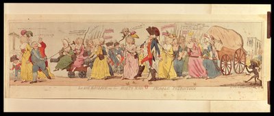 Les Halles的女性从凡尔赛采取路易十六（1754-93），由SW Fores出版，1789年（手工雕刻） 作者 英语学校