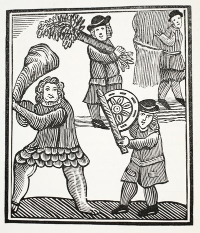 Thomas Hickathrift，来自18世纪Chap书籍的插图，约翰阿什顿，酒吧。 1882年 作者 英语学校