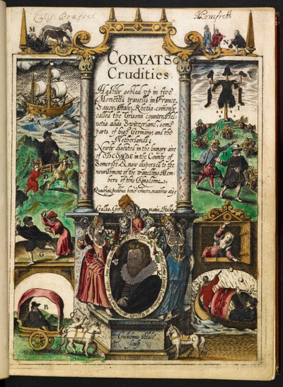 托马斯-科里亚特的作品《Coryats Crudities Hastily gobled vp in five Moneth trauells... 》扉页 作者 英语学校