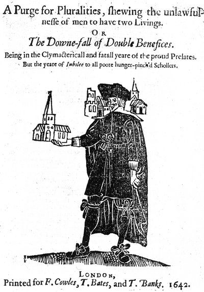 为F. Cowles，T。Bates和T. Banks打印的A Purge for Pluralities的标题页，1642 作者 英语学校