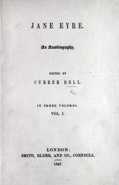 夏洛蒂勃朗特1847年第一版简爱的标题页（打印） 作者 英语学校