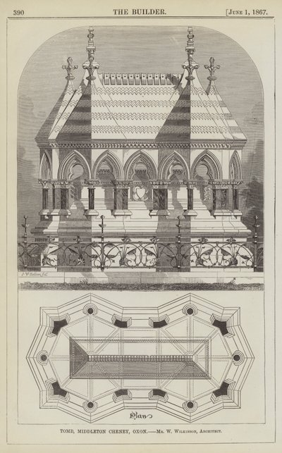 坟墓，Middleton Cheney，Oxon，W Wilkinson先生，建筑师（雕刻）。 作者 英语学校