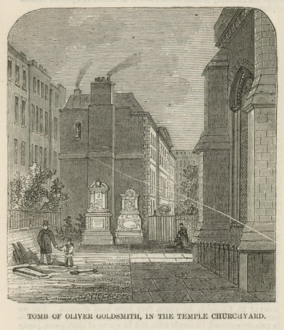 奥利弗·戈德史密斯墓在内在寺庙墓地 作者 英语学校
