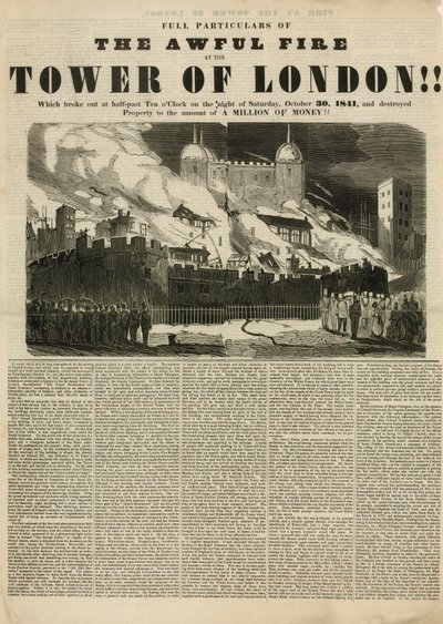 伦敦塔火，1841年 作者 英语学校