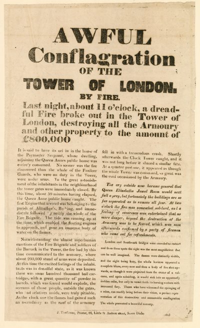 伦敦塔火，1841年 作者 英语学校