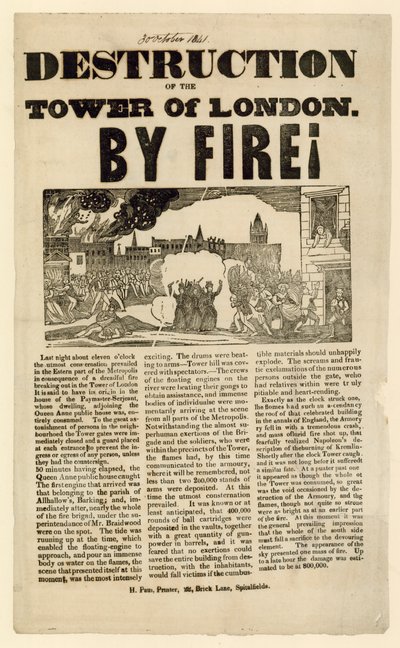 伦敦塔火，1841年 作者 英语学校