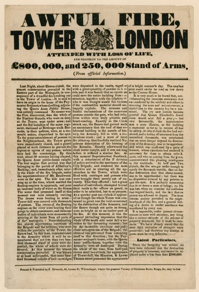 伦敦塔火，1841年 作者 英语学校