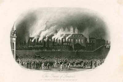 伦敦塔火，1841年 作者 英语学校