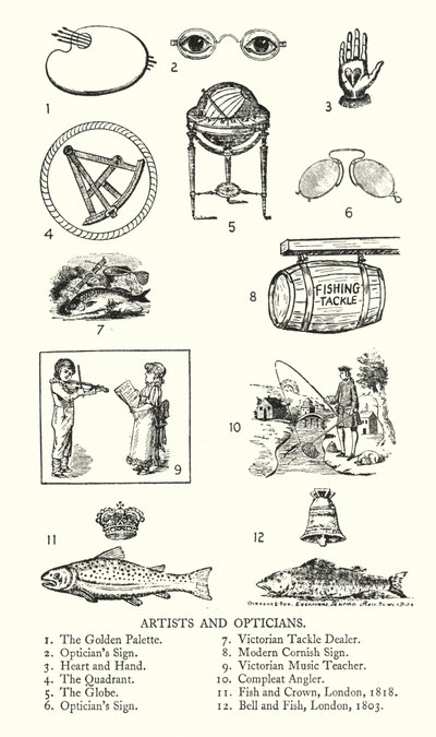 Trade signs: Artists and Opticians (litho) 作者 英语学校