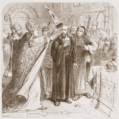 Huss的审判：贬低烈士，James Aitken Wylie（1808-1890），酒吧的新教历史插图。 1878年 作者 英语学校