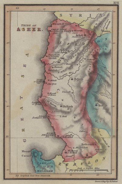 Tribe of Asher (coloured engraving) 作者 英语学校