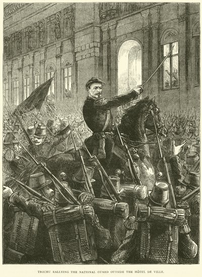 特洛克于1870年10月在Hotel de Ville酒店外召集国民警卫队 作者 英语学校