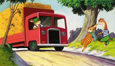 Tufty驾驶车辆面包车 作者 英语学校
