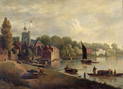 特威克纳姆教堂下游，1800-30 作者 英语学校