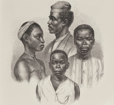 来自Loango Coast的类型，来自人类历史，第三卷，由Friedrich Ratzel教授，1898年 作者 英语学校