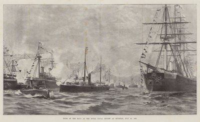 1887年7月23日在斯皮特海德的皇家海军审查中的海军类型（平版）。 作者 英语学校
