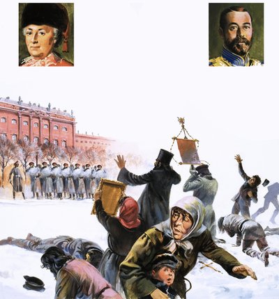 1905年俄国革命的身份不明的场景 作者 英语学校