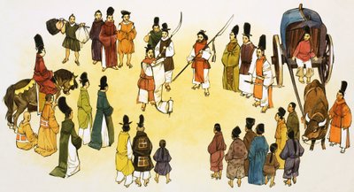 做公告的日本镇cryer未认出的场面对人群 作者 英语学校