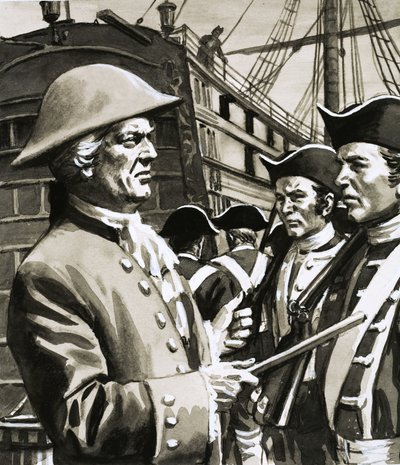 身份不明的船长检阅士兵 作者 英语学校
