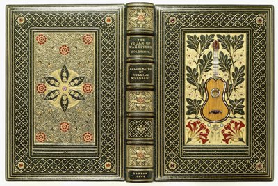带有吉他和花卉图案的上下盖，1843年 作者 英语学校