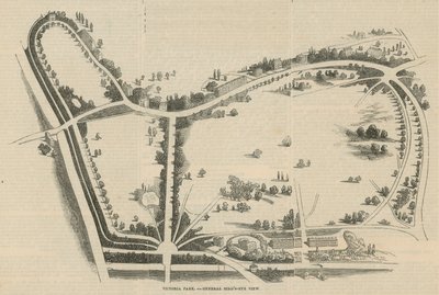 维多利亚公园，一般鸟瞰图 作者 英语学校