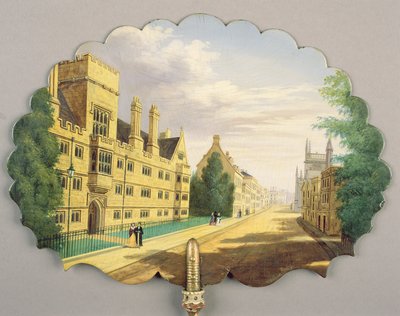 维多利亚时代的银幕，牛津大学Wadham学院，Bodleian图书馆和赫特福德学院的背景（papier mache） 作者 英语学校