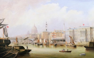 查看泰晤士河与Blackfriars和St. Pauls Cathedral Beyond 作者 英语学校